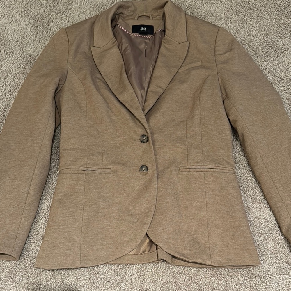 H&M Khaki Blazer Tailored Fit Classic Design
